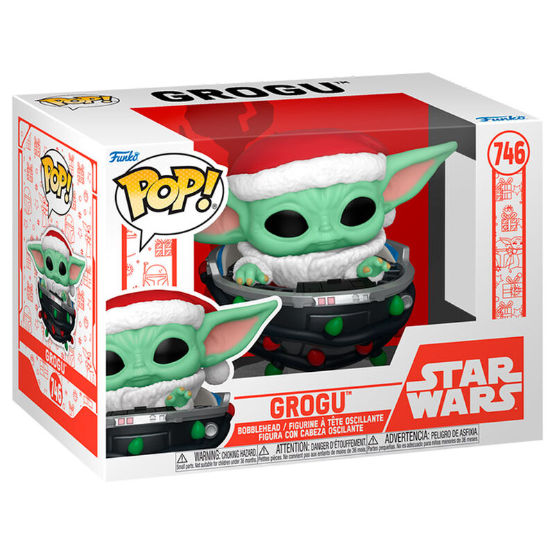 Funko POP Star Wars Grogu with Santa Hat in Pram 746